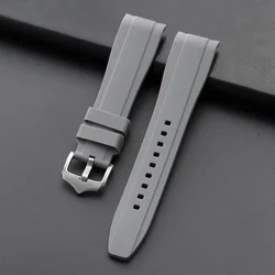 Soft Silicone Curved - End Waterproof Watch Strap - 20mm/22mm - 22mm (Grey)
