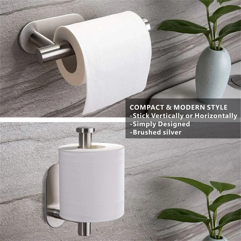 No Drilling Toilet Paper Holder SUS304 Stainless Steel Self Adhesive for Bathroom Kitchen