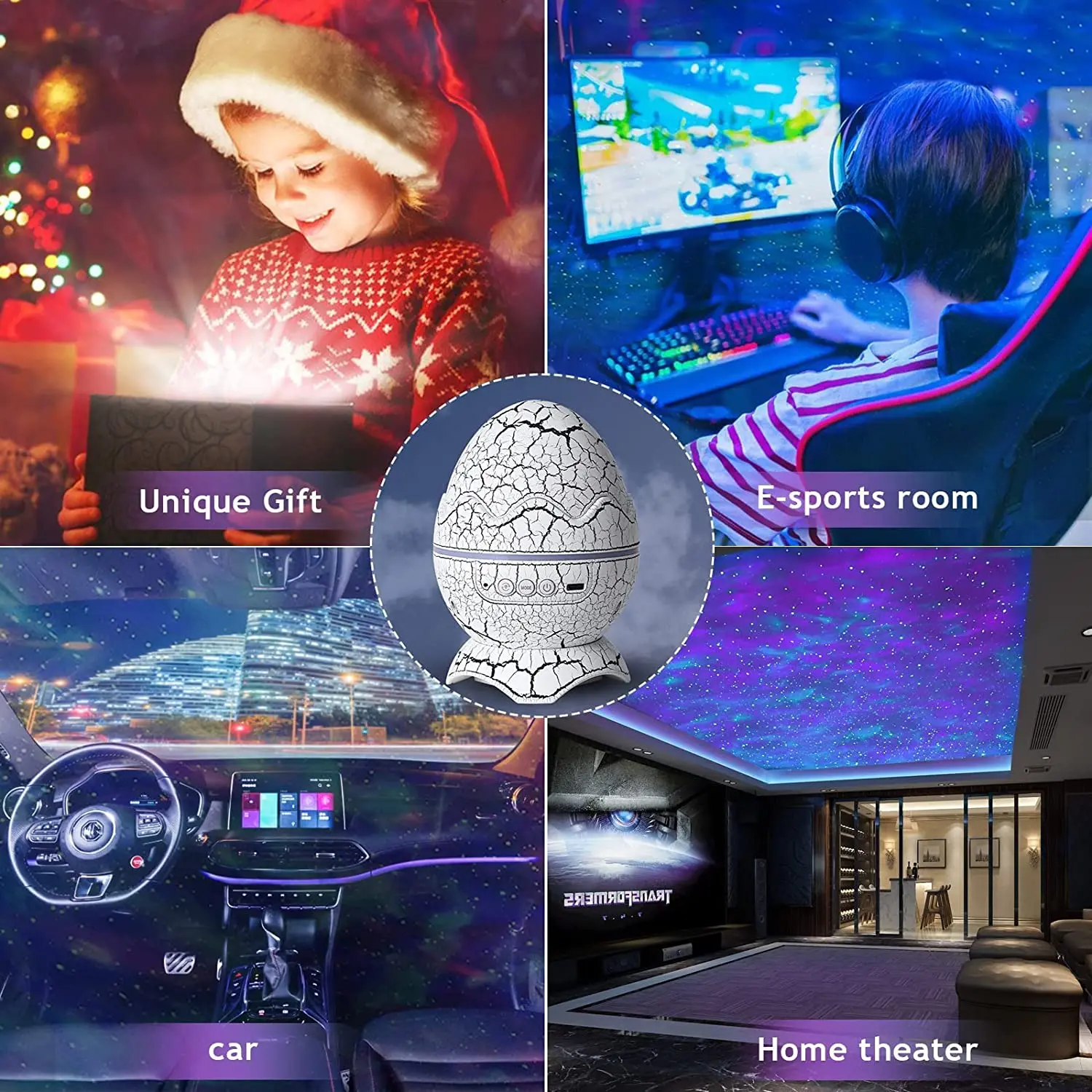 Galaxy Projector, Skylight Ocean Wave Galaxy Light For Adults Kids Bedroom, Star  Projector Night Light With White Noise, Timer, Bluetooth Speaker