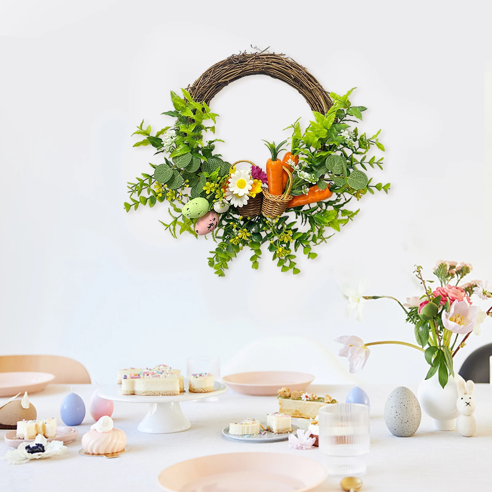 

Easter Decorations Bunny Easter Egg Wreath Hanging Ornament Spring Wreaths For Garlands Fireplace Home Decor