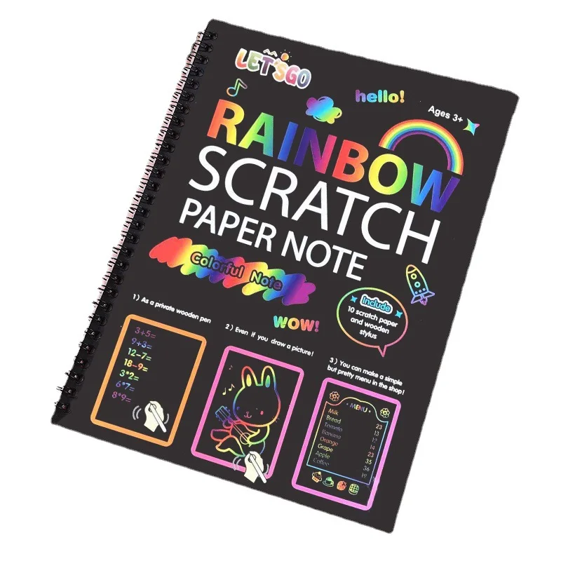 Children's DIY Drawing Toys 16*23cm Magic Scratch Art Crafts Scraping Paintings Paper Children's Scratching Paper Kids Gifts educational toys,drawing toy,educational drawing toy,scratch off paper set