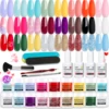 24 Colors Red Pink Dip Powder with Base Top Coat Activator & Essential Tools for Christmas Nail Art Design Winter Holiday Gifts 1