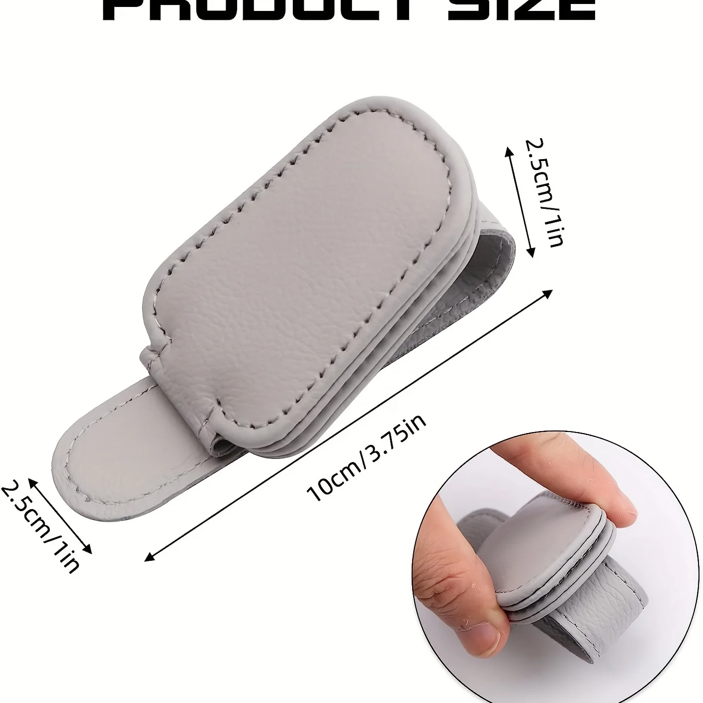 Magnetic Genuine Leather Car Visor Sunglasses Holder