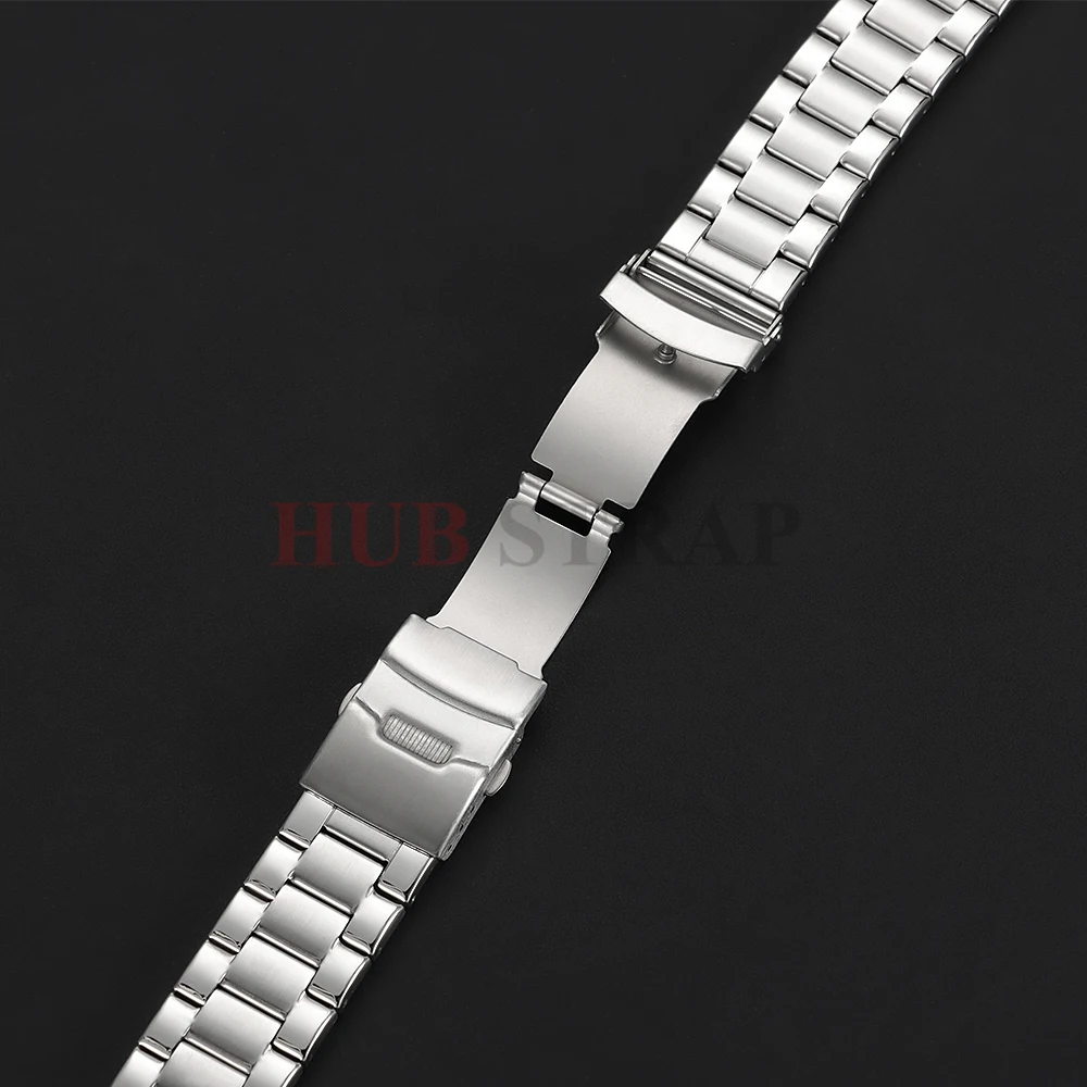 Elegant Solid Matte Stainless Steel Watch Band Bracelet - Universal Wristband Replacement Strap with Tool