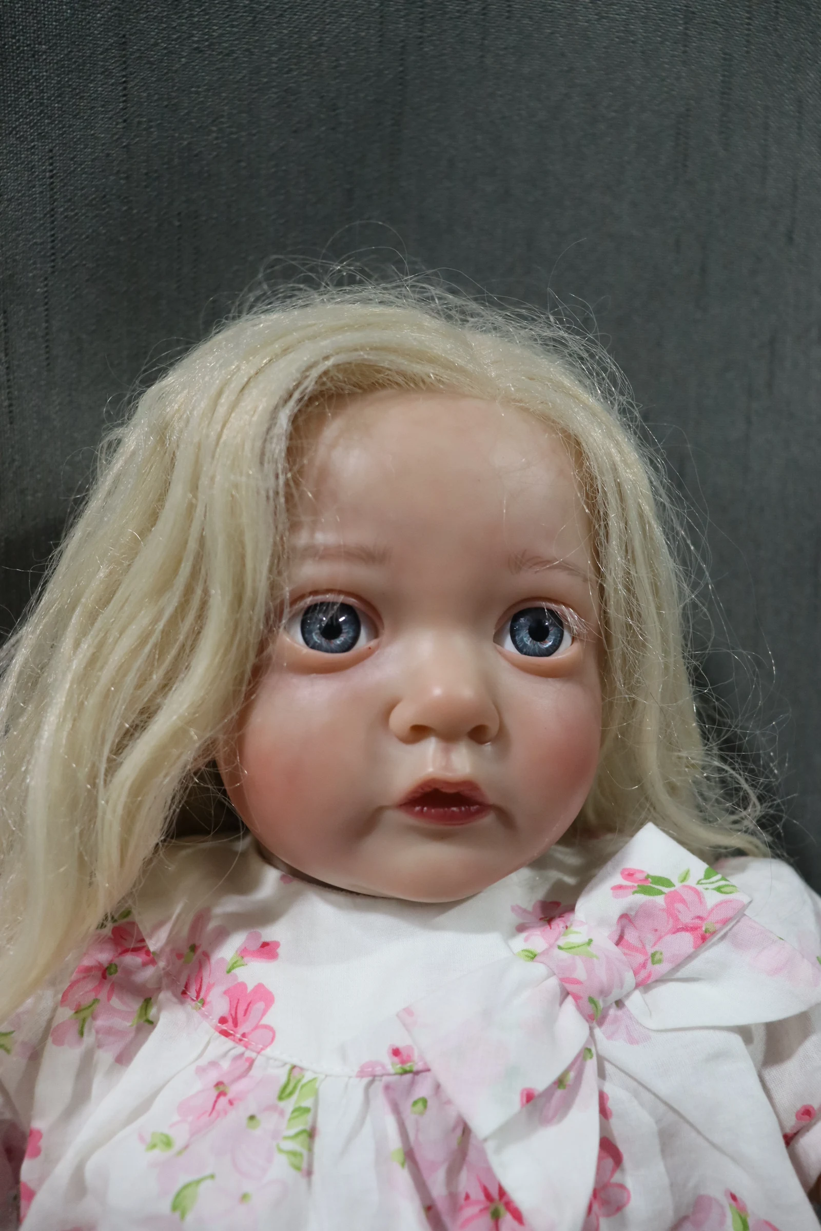 FBBD 58CM Already Finished Bebe Reborn Doll Ayana With White Long Curly Hand-Rooted Hair By Artist Hand-Made  Christmas Gift fbbd artist painting tutti bebe reborn 24inch with hand rooted hair painted kits 100%hand made dolls for girl