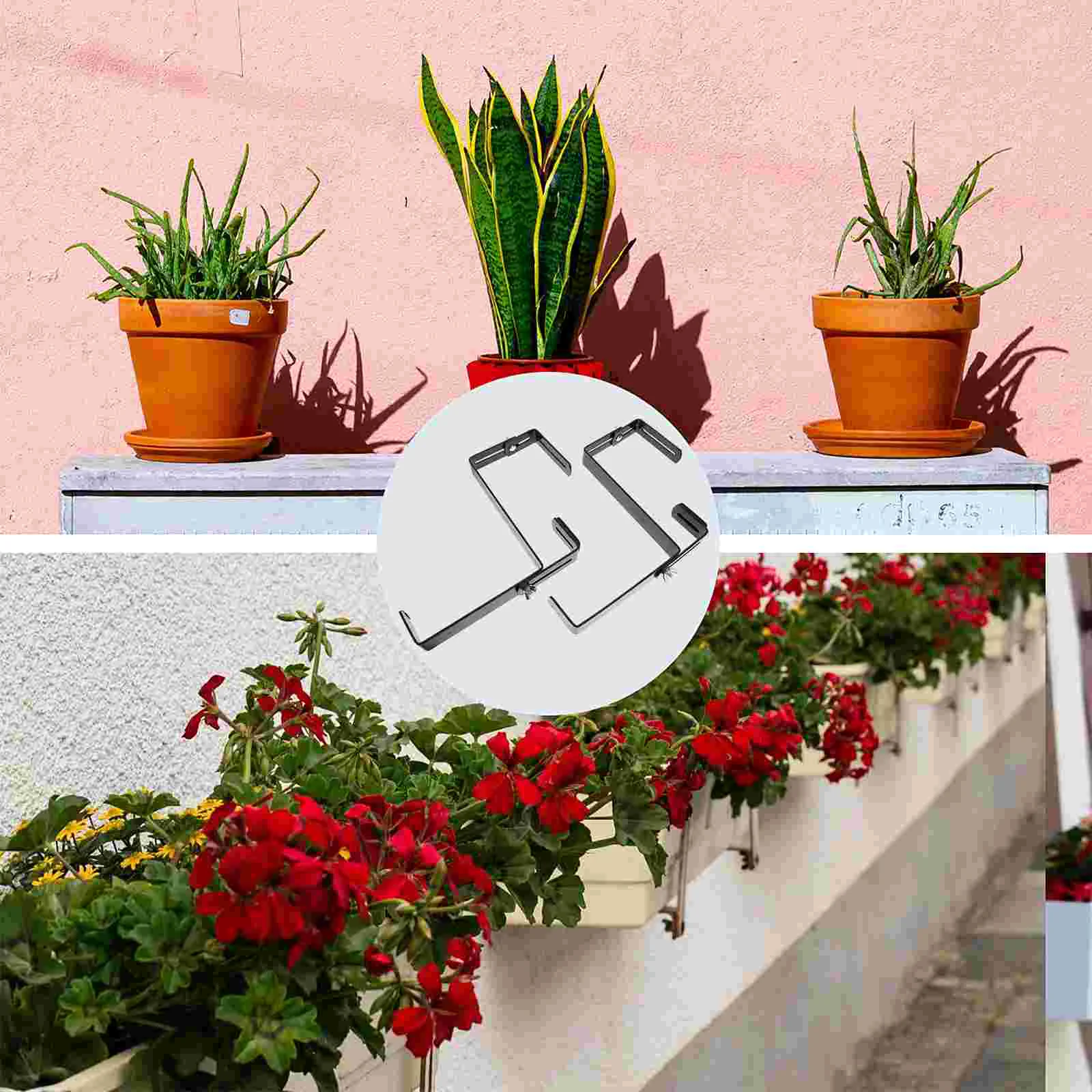 Adjustable Flower Pot Bracket for 5 10 5cm Balcony Rails Planter Holder Wall Hook Garden Decor Plant