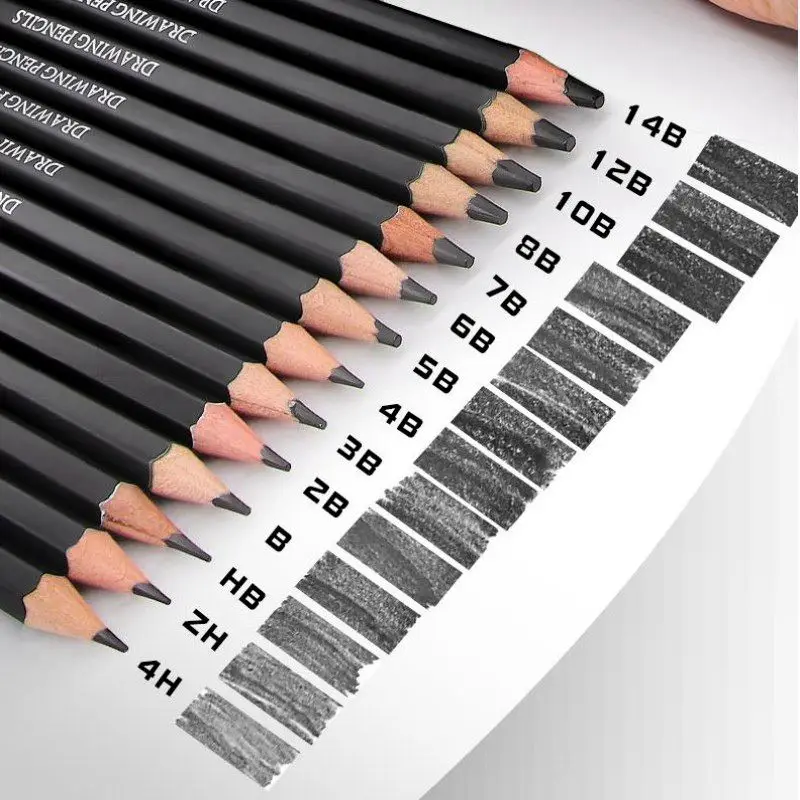プロの描画鉛筆セット14個 (14b-4h) 芸術用品のスケッチ