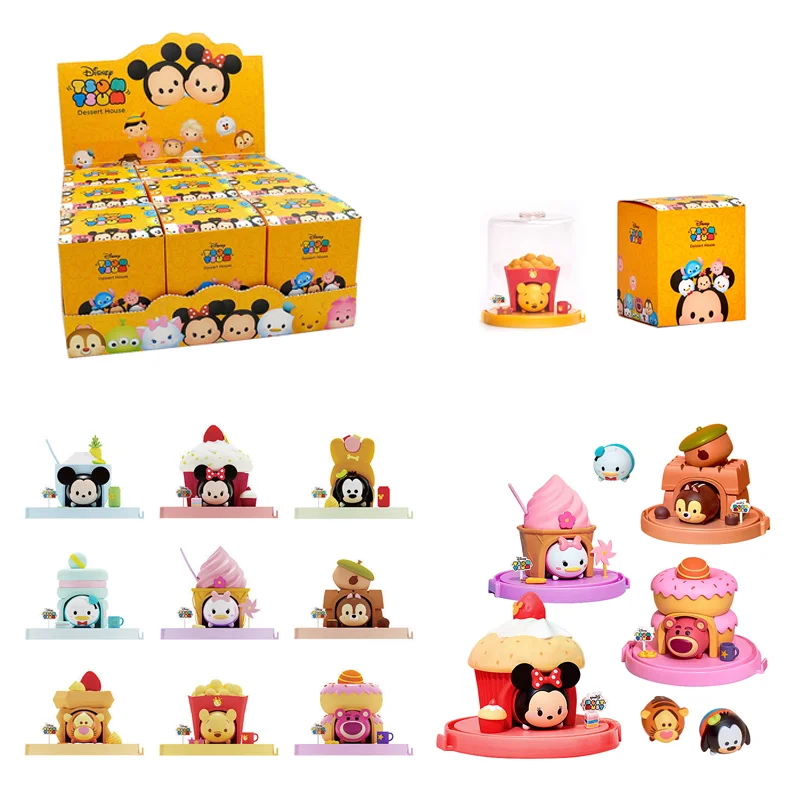 Genuine Disney Tsum Series Mystery Box Mickey Mouse Minnie Action Figure Blind Box Mini Doll Decoration Mickey Cake Toy Gift