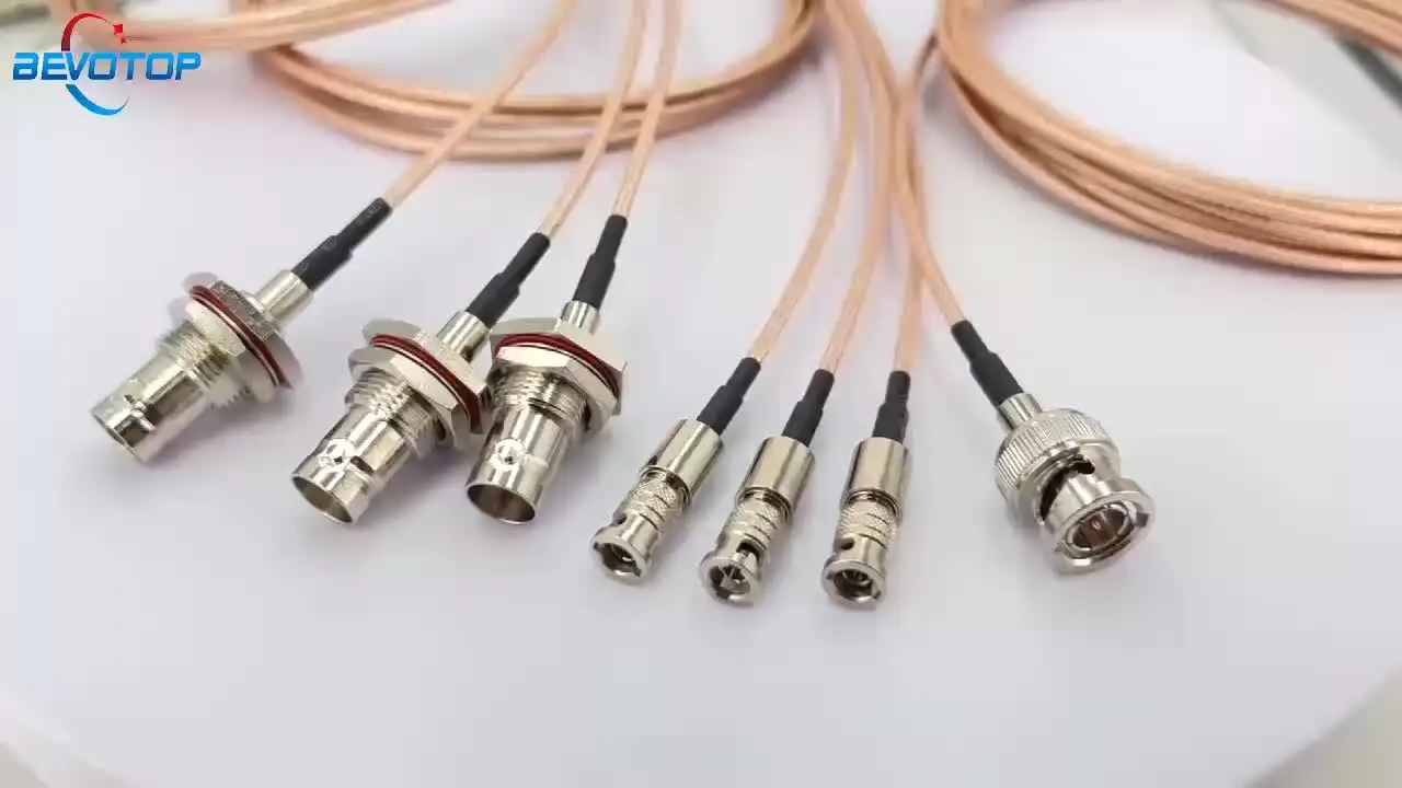 2x Câble Coudé BNC 75ohm RG179 Mâle à Mâle Angle Droit 50cm - Extension Antenne WiFi Vidéo HD SDI