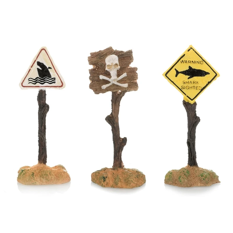 Decorazioni Per Cartelli Per Acquari Ornamenti Per Acquari Piccoli Segnali Pericolo In Resina Per Decorazioni Per Acquari E