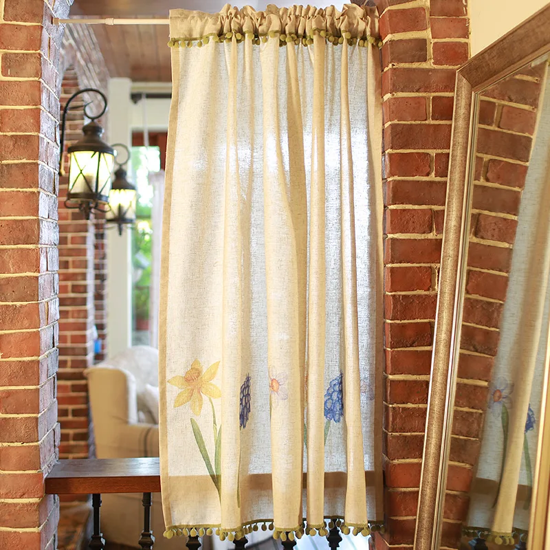 Floral Style French Door Curtains Ideas