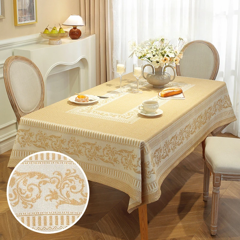 

New Cotton Linen Tablecloth Dining Table Fabric Tea Table Restaurant Household Tablecloth Rectangular Shape Waterproof Oil Proof