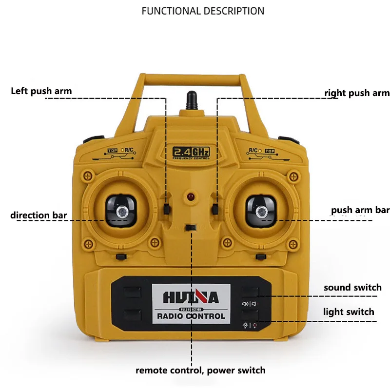 Huina 583 R/C Alloy Dump Truck 1/14 Scale Remote Controlled Car Loader Engineering Truck Toys Vehicle Gift For Boys 5