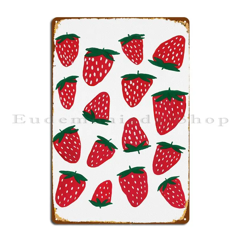 

Летний клубничный красный металлический знак настенный паб гостиная Печатный персонализированный постер