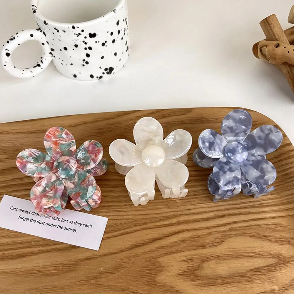 

Vintage Elegant Flower For Girls Temperament Hair Clasp Ponytail Holder Hairgrip Women Hair Claws Korean Shark Clip