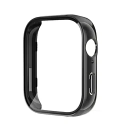 Durable Glass Protector Frame for Smartwatch Screen - Hard PC Bumper Case Cover (Black)