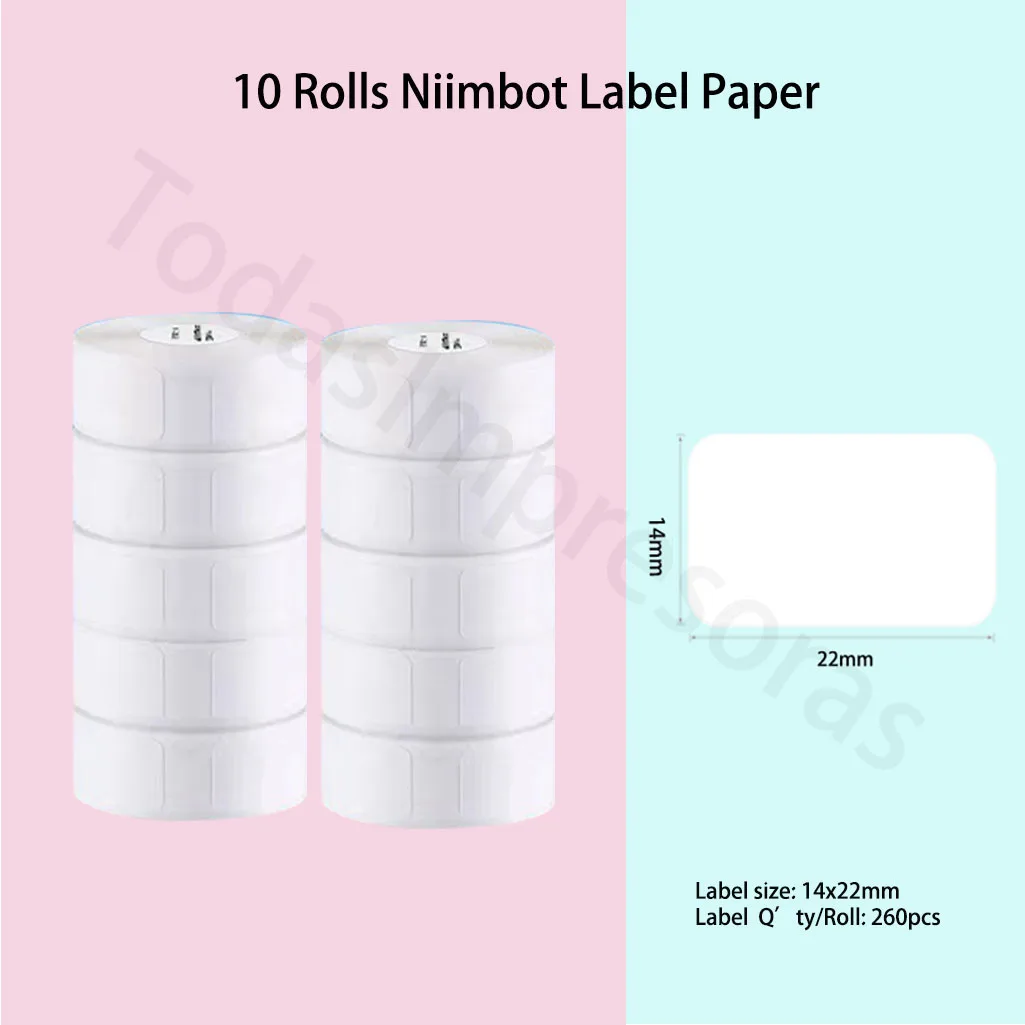 Niimbot 가을 컬러 열 라벨 테이프, 라벨 메이커 D11 H1 H1S D110 D101 라벨 프린터용 스티커 용지, 12x40mm, 12 롤