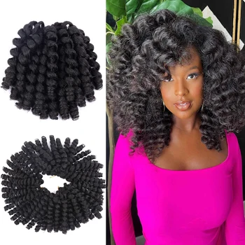 Ombre Jumpy Black Wand Curls Crochet Hair 12Inch Light brown Colors For Africa Braiding twist braiding Hair 10 Strands/Pac 1