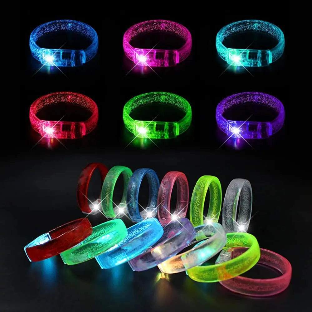 10/20/50Pcs LED Bracelets Wristbands Glow In The Dark Neon Light Up  Bracelet