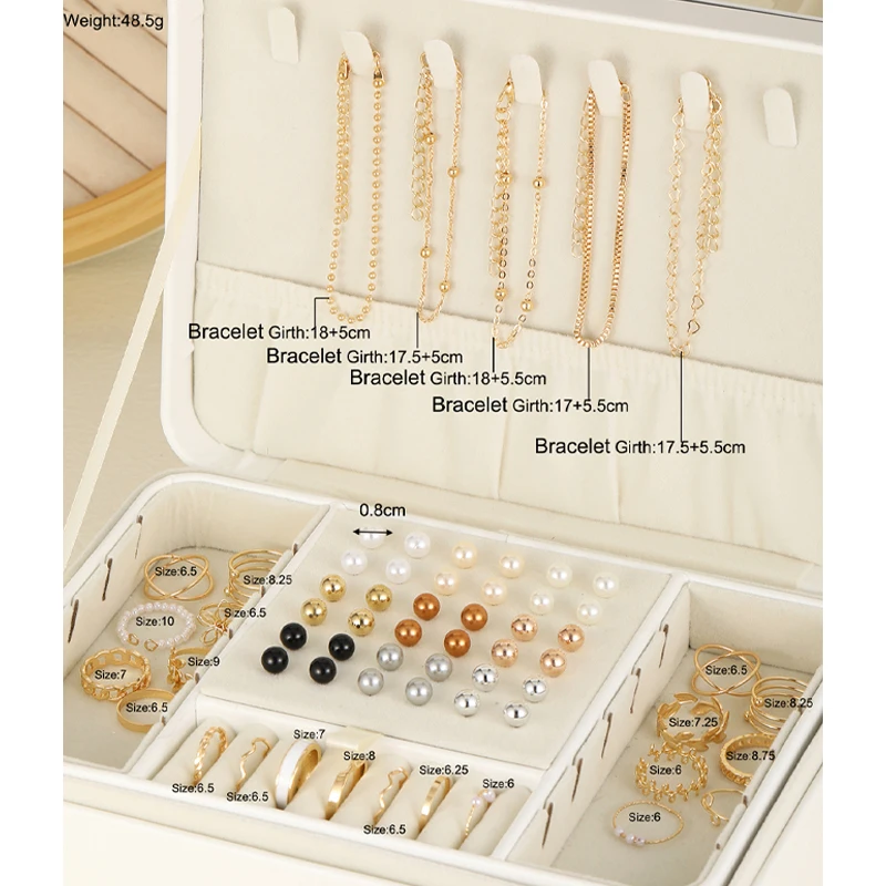 62-Piece Chic Jewelry Set Collection - Jewelry Sets for Women with Earrings, Rings,Bracelet Stylish Accessories for Daily Outfit