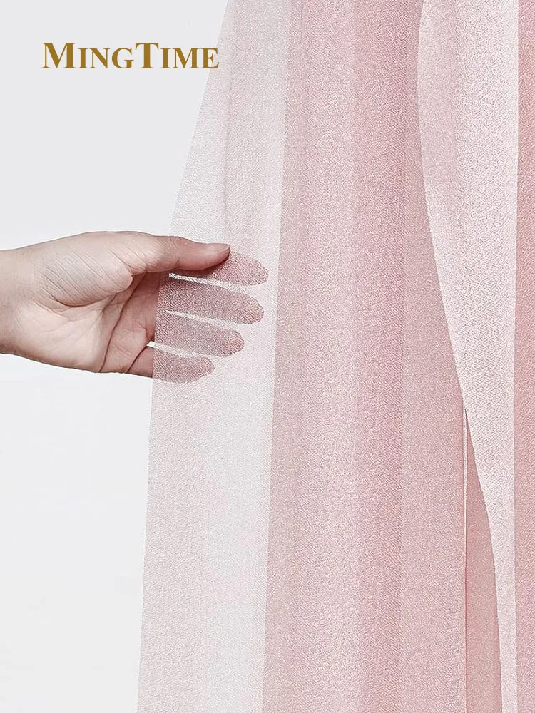 6/10 Meters Chiffon Fabric Drapes Blush Pink Dusty Rose Sheer Fabric Curtains for Wedding Arch Decorations Party Stage Shower chiffon fabric curtains