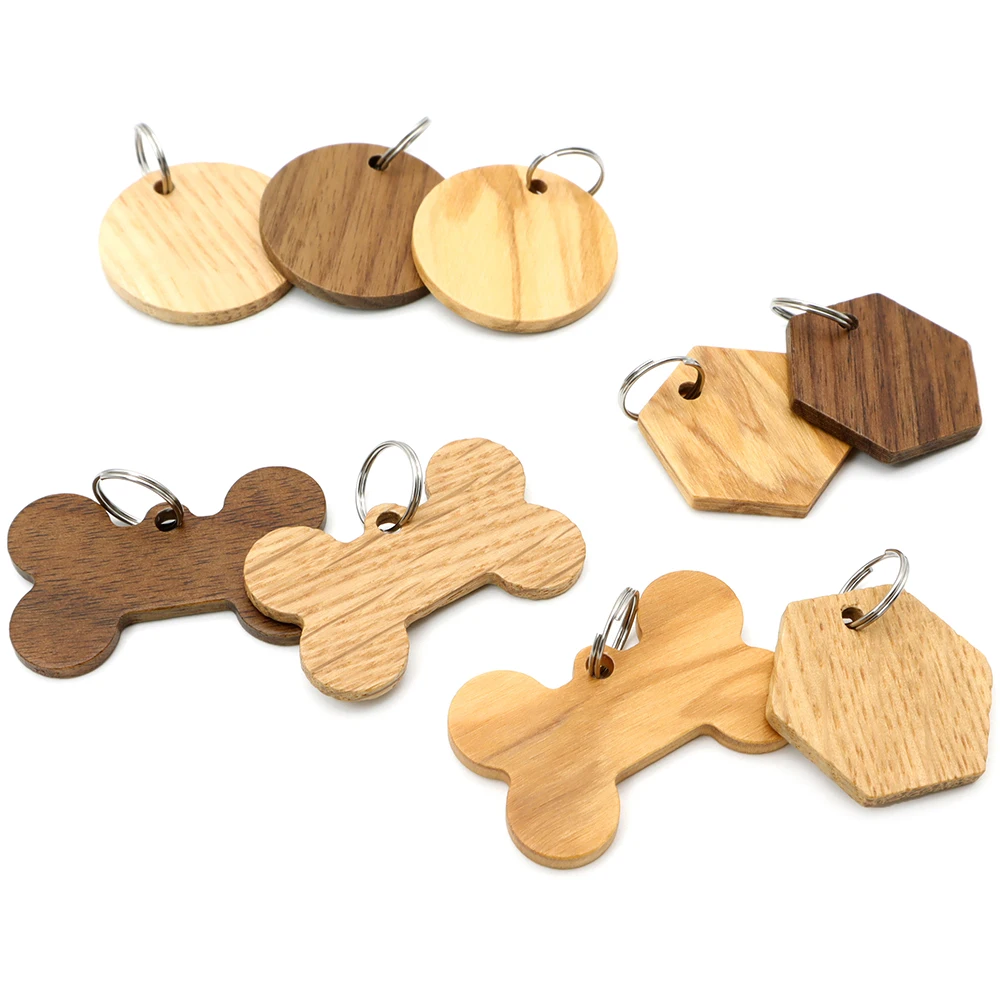 Commercio all'ingrosso 20/50/100 pz legno cane ID Tag osso
