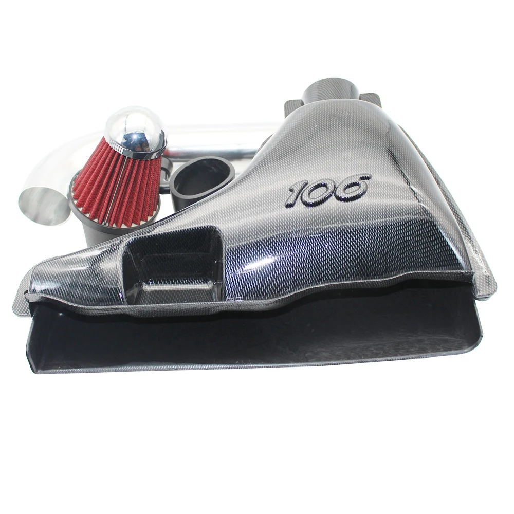 

Автомобильные системы воздухозаборника с высоким потоком, впускной воздушный фильтр для Peugeot 106, стиль из углеродного волокна