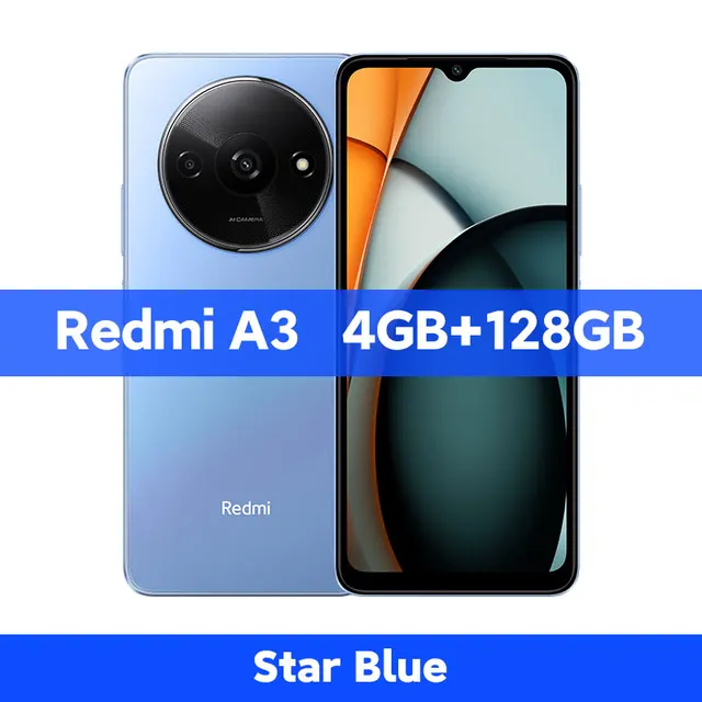 Xiaomi Redmi A3 64GB 3GB RAM Nero - Smartphone Android 4G Dual SIM, Nuovo