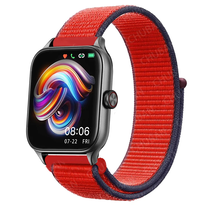 Sport Nylon Loop Bracelet Strap, 22mm or 20mm, Compatible with Popular Smartwatches