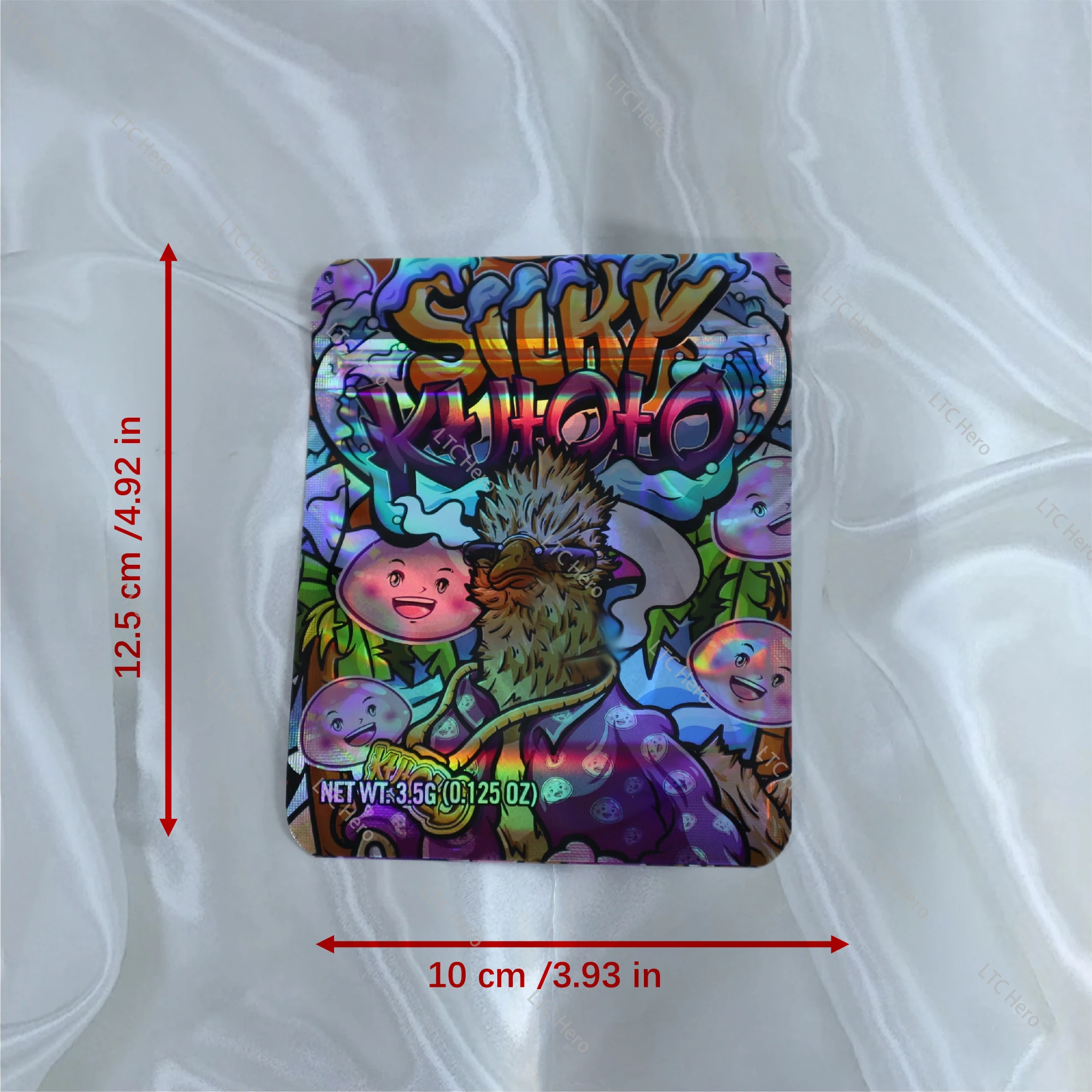 100pcs Mixed Pattern Mylar Resealable Bags - Laser Shaped Grass Storage and Plastic Packaging Bags