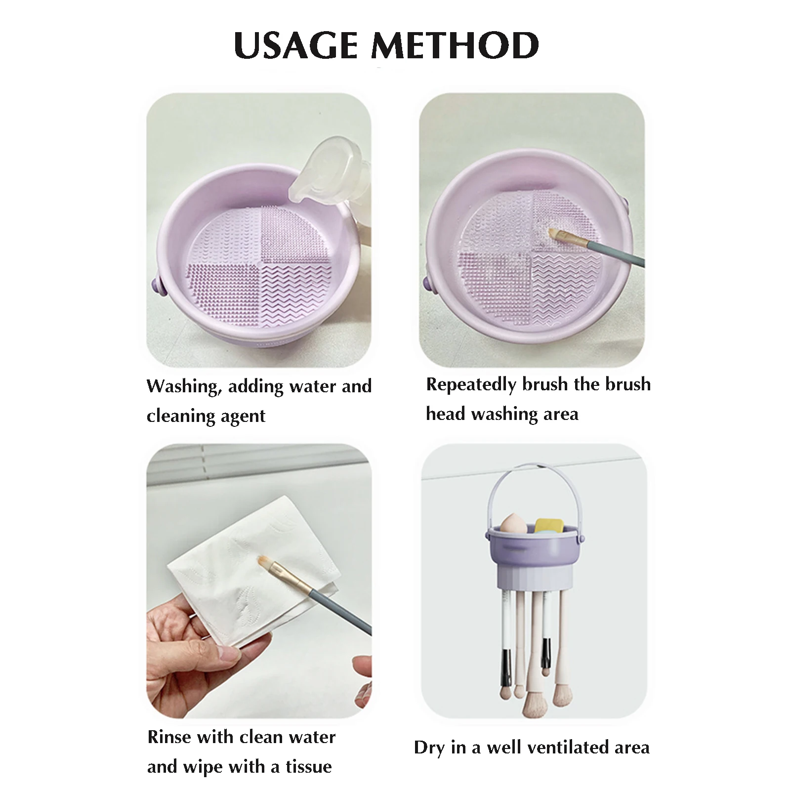 3-in-1 Beauty Blender Brush Cleaner With Detachable Long Handle