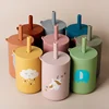 Baby Feeding Drinkware Straw Cup Baby Cartoon Learning Feeding Cup Food Grade Silicone Toddler Water Bottle Tableware BPA Free 1