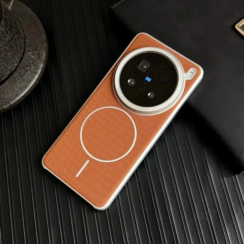 Luxury PU Leather Magnetic Wireless Charging Protective Back Cover