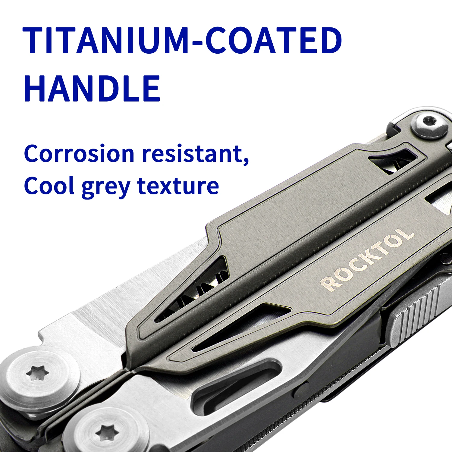 ROCKTOL Multitool,19-in-1 Multitool Pliers with Titanium-plated Handle, Safety Locking, Lightweight EDC Tool and Nylon Sheath fo 2