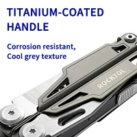 ROCKTOL Multitool,19-in-1 Multitool Pliers with Titanium-plated Handle, Safety Locking, Lightweight EDC Tool and Nylon Sheath fo 2