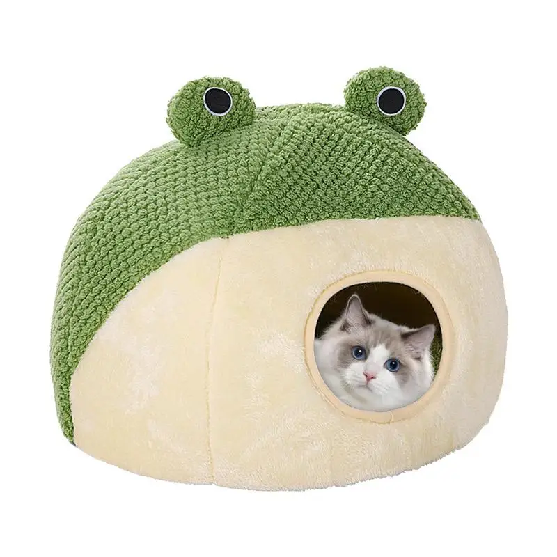 

Закрытая Лежанка для кошек, крытая Лежанка для кошек, противоскользящее дно, универсальная Всесезонная Лежанка для кошек и домик для кошек