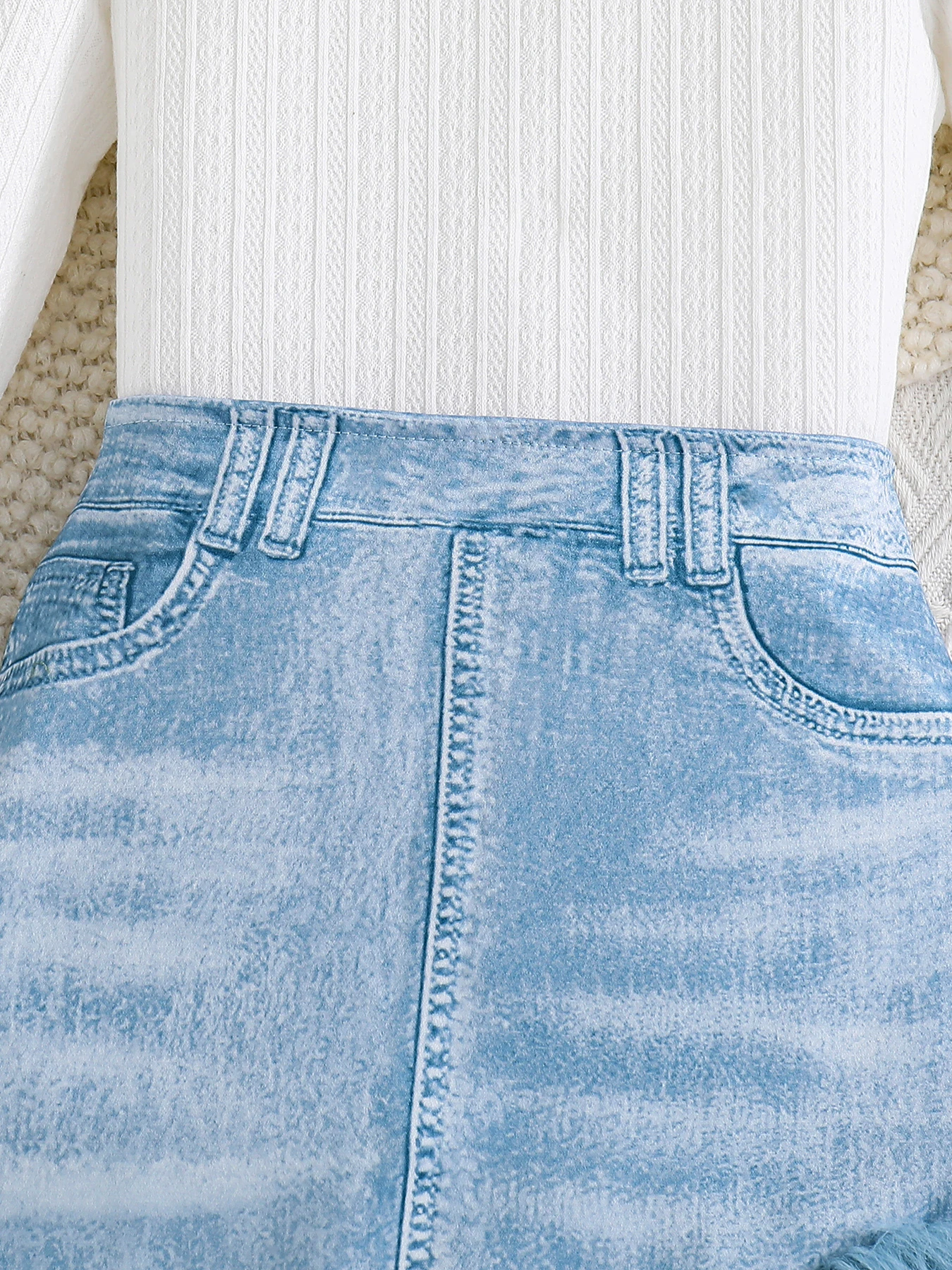 2-Piece Set- Blue Denim-Style Dress 5