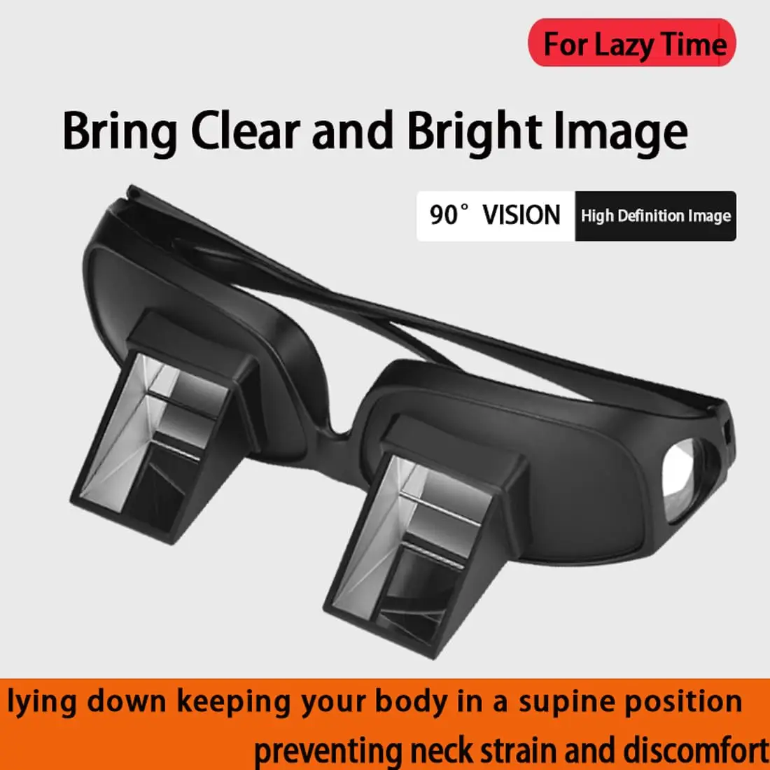 Lazy Eyeglasses Lazy Reading Glasses HD Eyeglasses Prismatic Periscope for Reading and Watching TV While Lying Down reading glasses