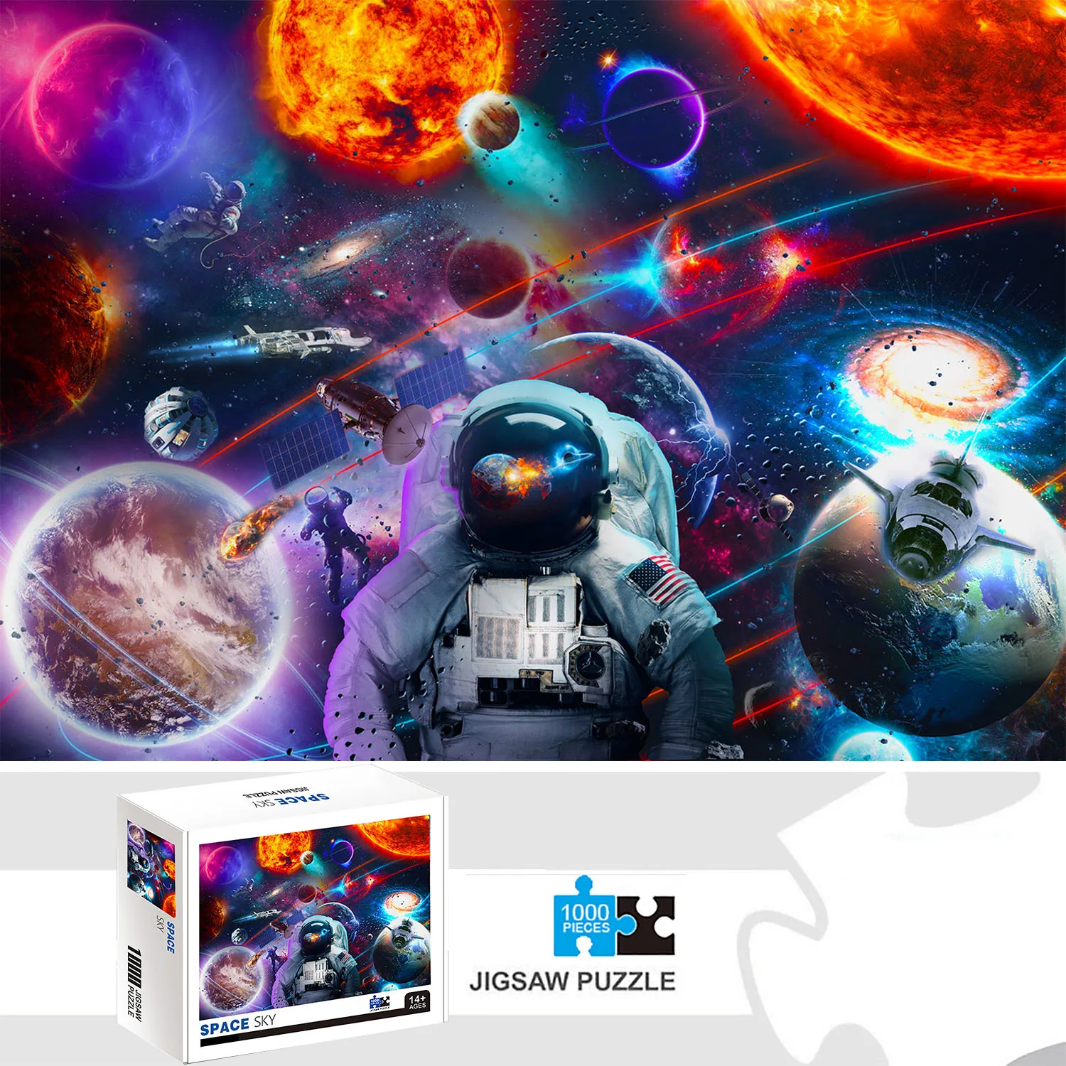 1000 Pieces Space Jigsaw Puzzle Home Decor Adults Puzzle Games Family Fun Floor Puzzles Educational Toys for Kids