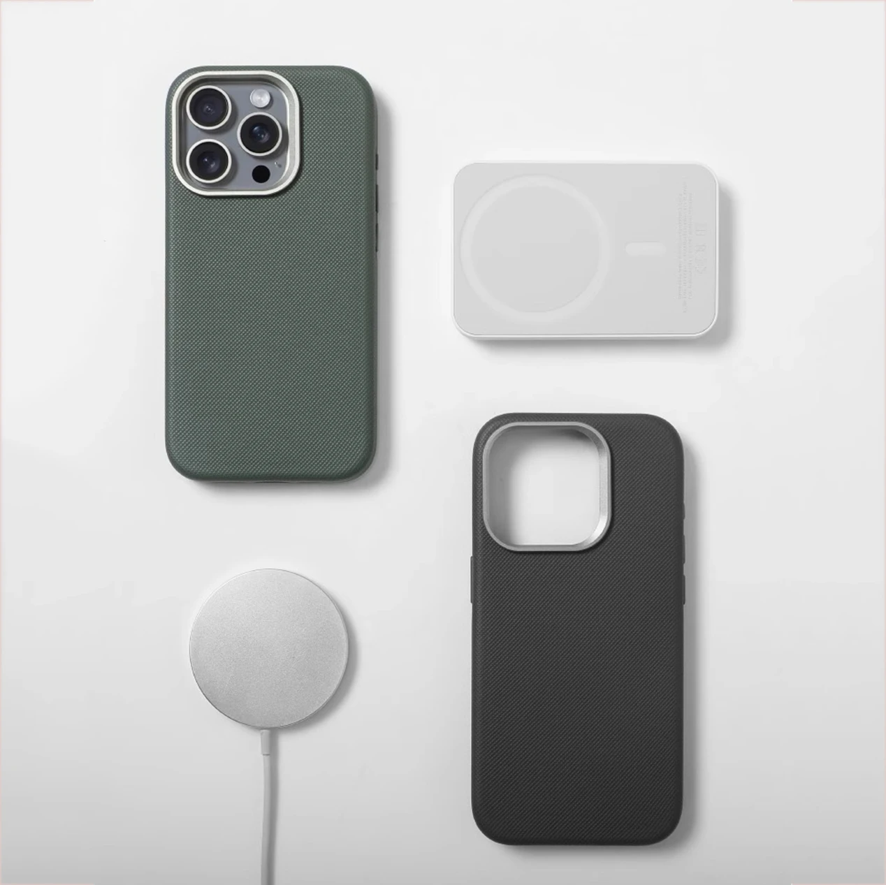 Luxurious Diamond Textured PU Leather MagSafe-Compatible Shockproof Cover with Wireless Charging Compatibility