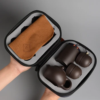 여행용 휴대용 보울 캠핑 용품, 크랙 컵 티 세트, 가정용 외출 음료 세트, 4 컵 냄비