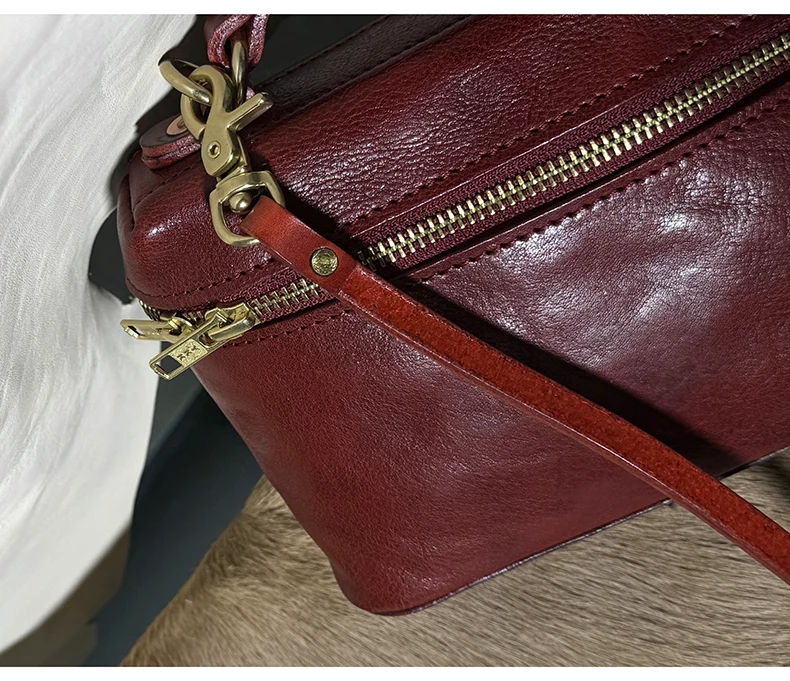 Einfache Mode aus echtem Leder für Damen, Party, kleine Handtasche, Wochenende, täglich, leicht, luxuriös, Rindsleder, Damen-Schulter-Crossbody-Tasche – Detail 9