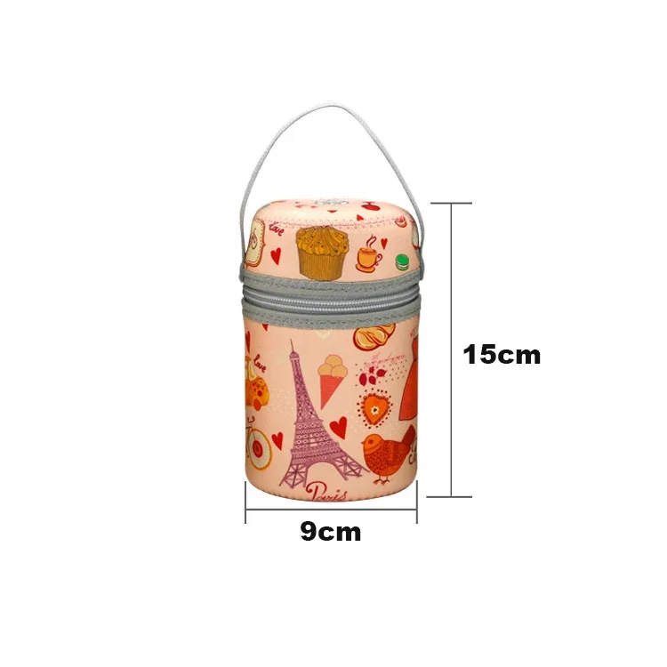 UPORS Portable Fashion Lunch Box Bag thermal Neoprene Picnic Food thermal LunchBox Bag for Women Kids School 500ML