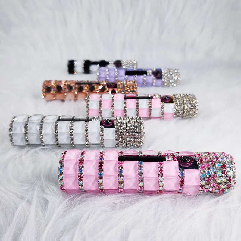 קשת כפולה נייד ורוד rhinestone usb טעינה קלה עבור נשים, סיגריה אלקטרונית חסין, מתנה, אביזרי עישון