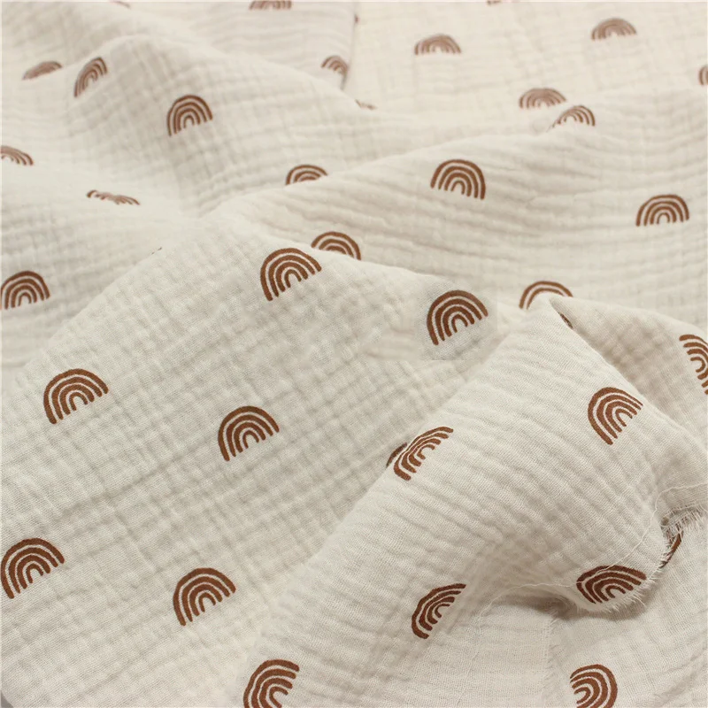 Breathable Double layer Cotton Crepe Fabric Print Cotton Crepe