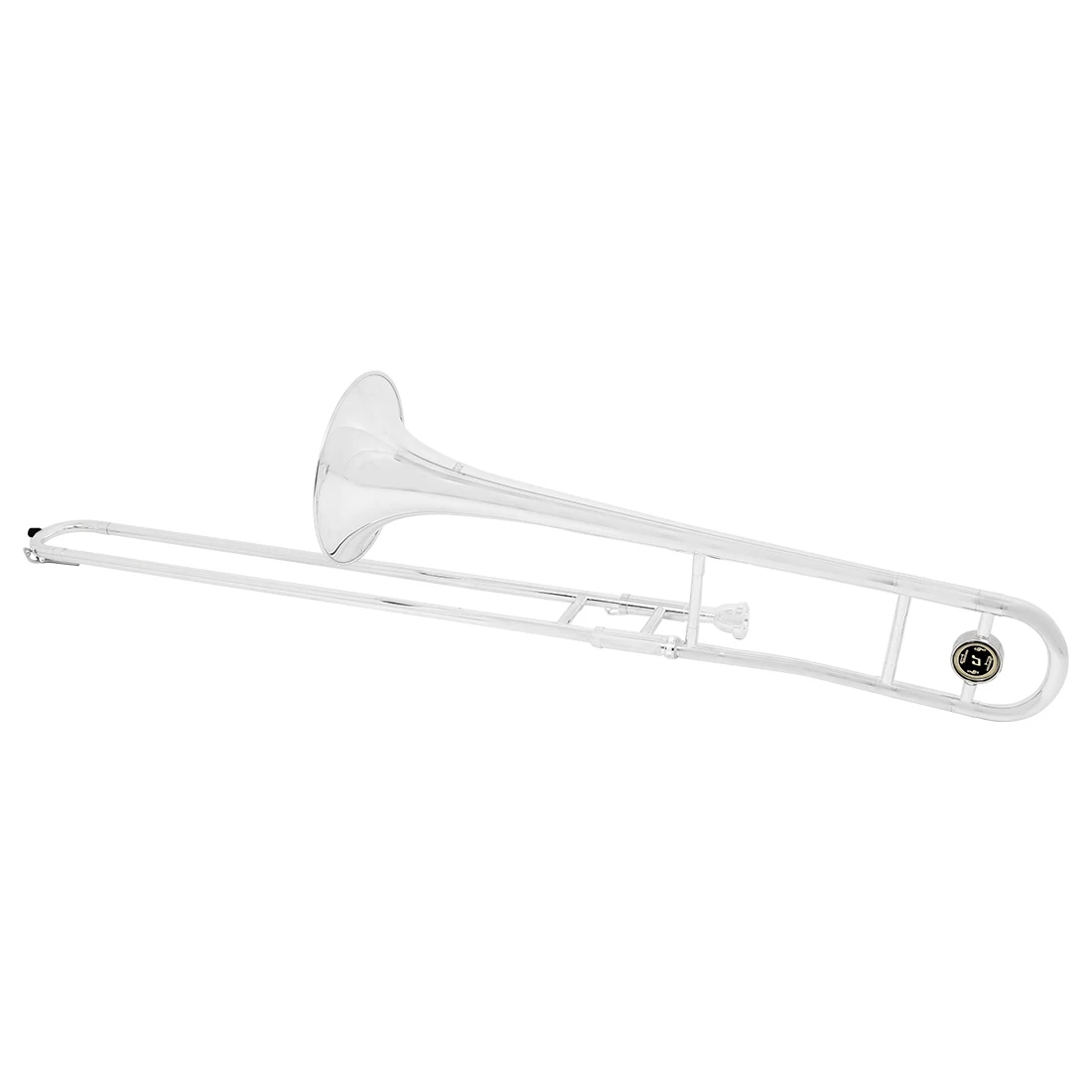Altposaune Messing Gold/Silber Lack Bb Ton B flache Posaune mit Mundstück Reinigungstuch Gehäuse Blechblasinstrumente Posaune – Detail 6