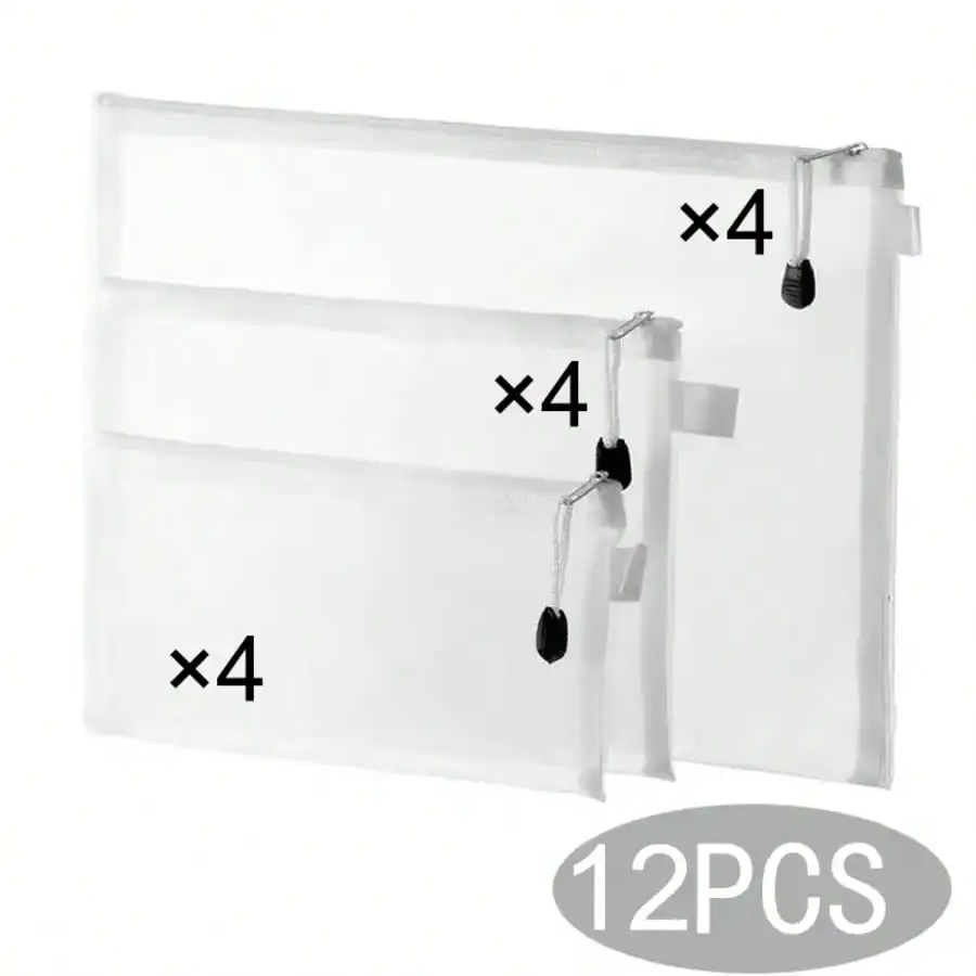 Set of Waterproof Mesh Zipper Pouches for Versatile Storage and Organization