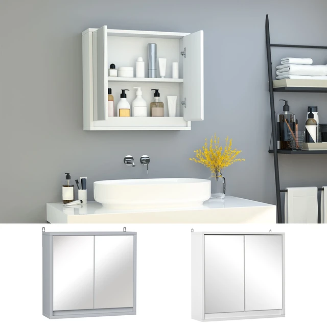 Wall Mounted Bathroom Cabinets Modern Style with Open Shelves