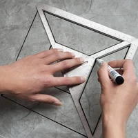 Multifunctional Floor Drain Ruler Stainless Steel Tile Triangle Ruler 1