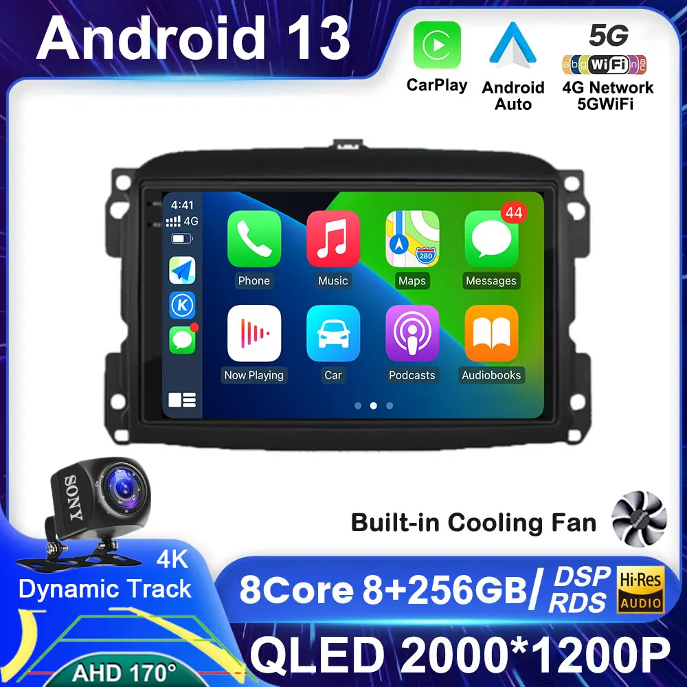 Android 13 Autoradio Per Fiat 500L Egea Doblo 2012-2017 Multimedia Stereo Autoradio Carplay Video Audio Navigation 360 Camera Bt